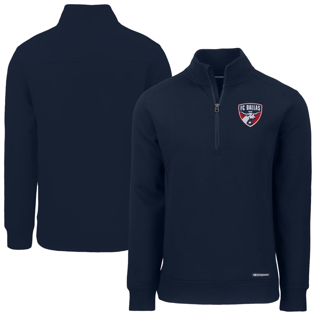  FC Dallas Cutter & Buck Roam Eco Recycled Quarter-Zip Pullover Top - Navy